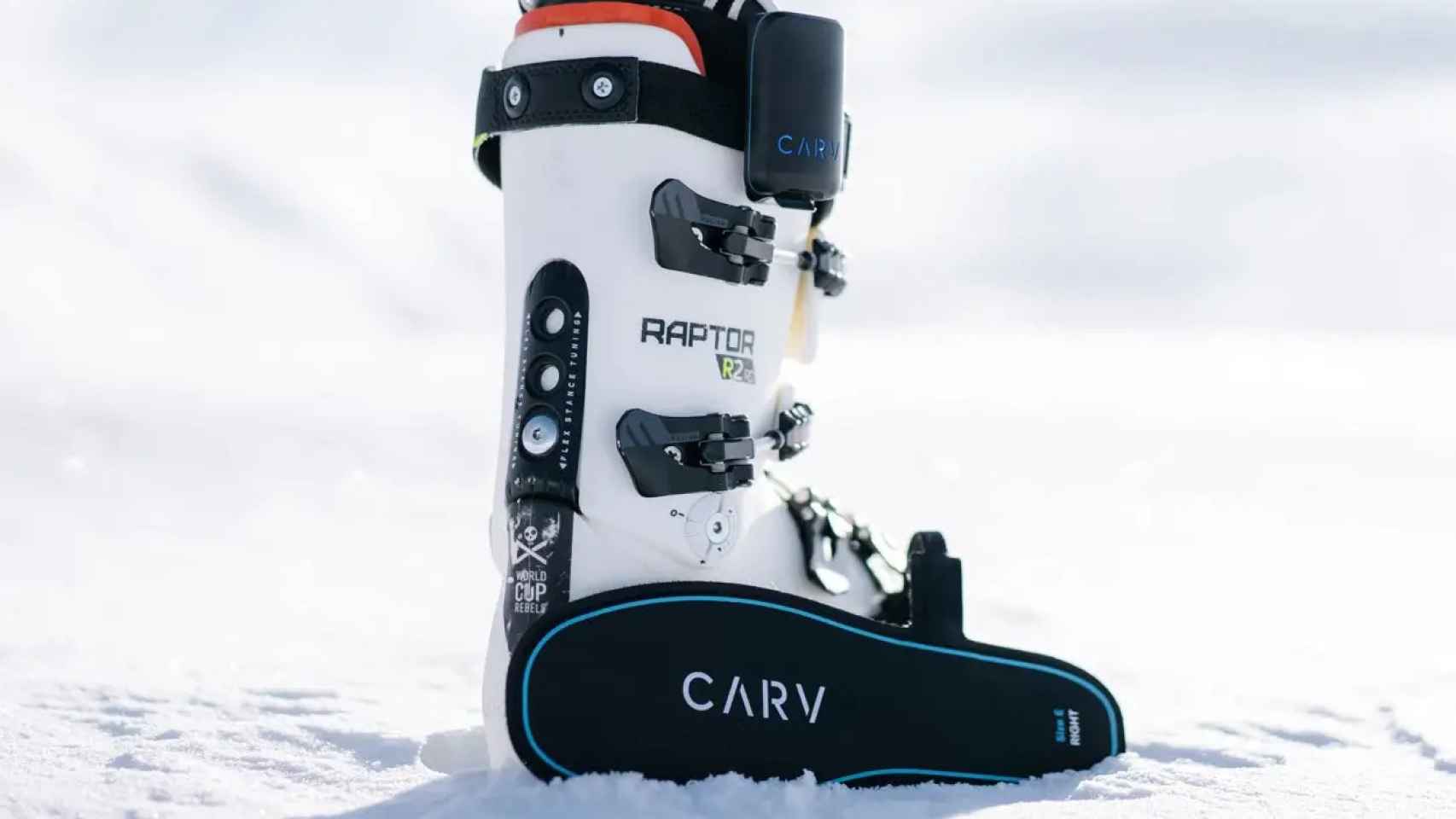 Bota de esquí con los sensores de Carv