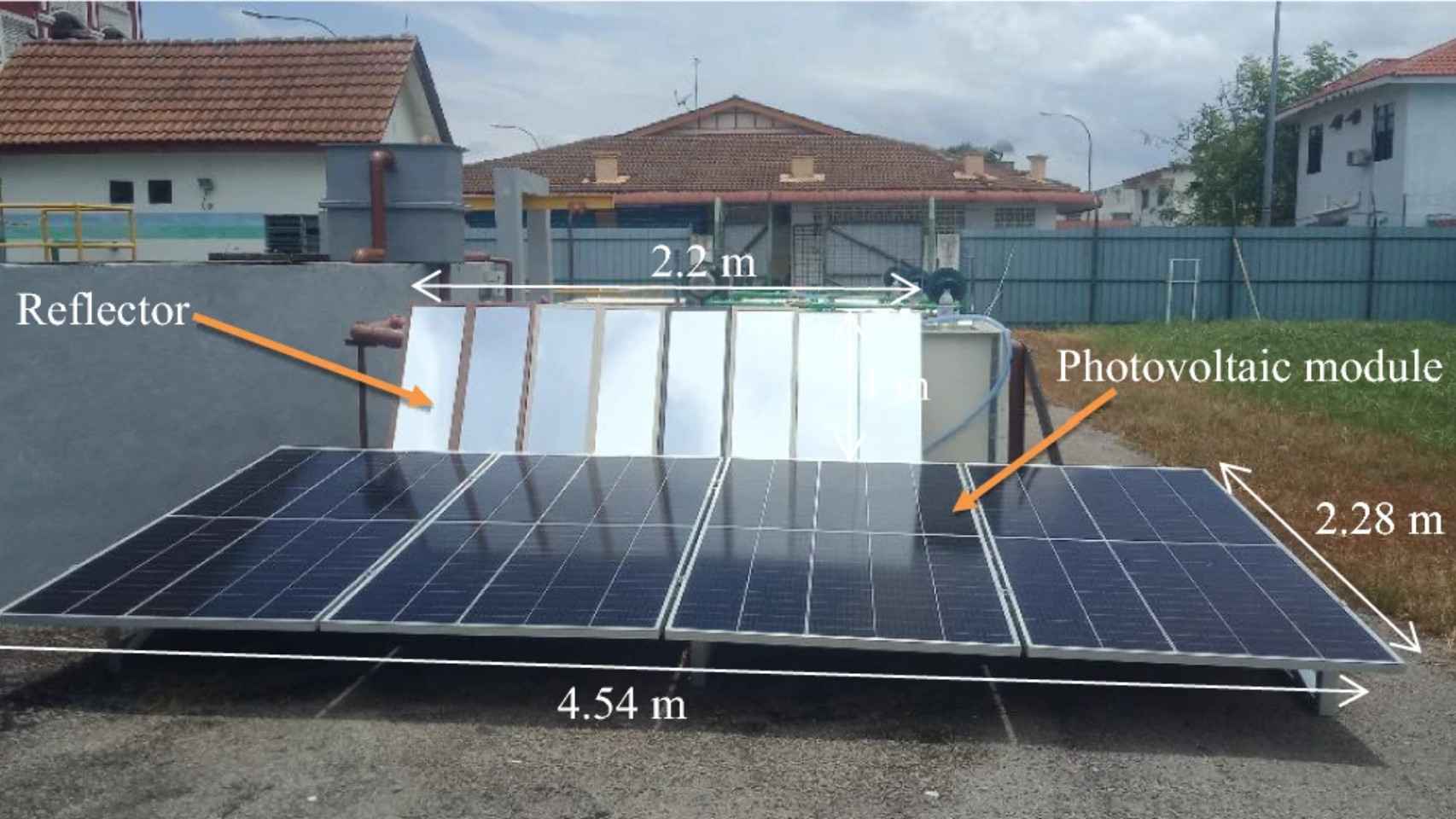 El prototipo de paneles solares con reflectores del equipo malasio