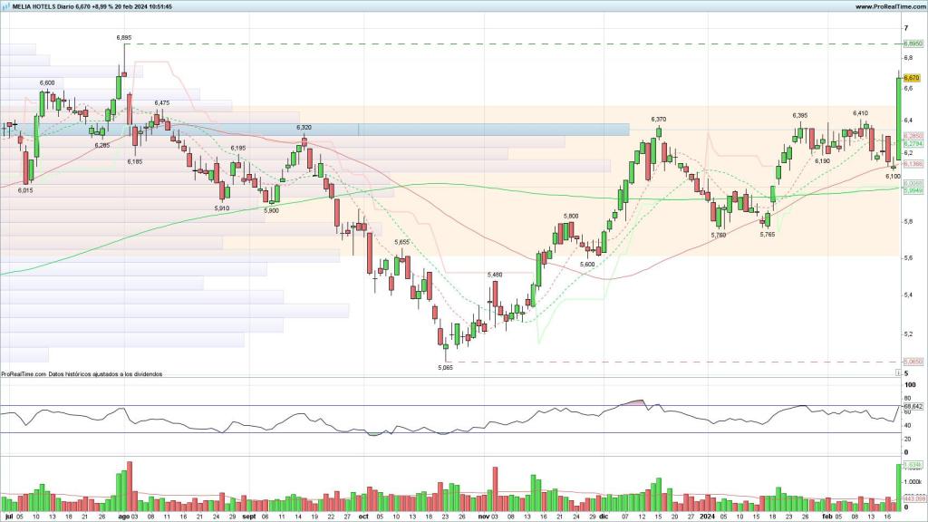 Evolución de las acciones de Meliá Hotels