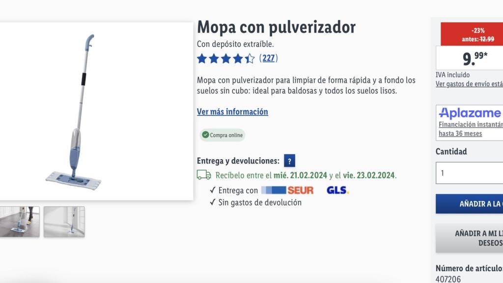 Mopa con pulverizador.