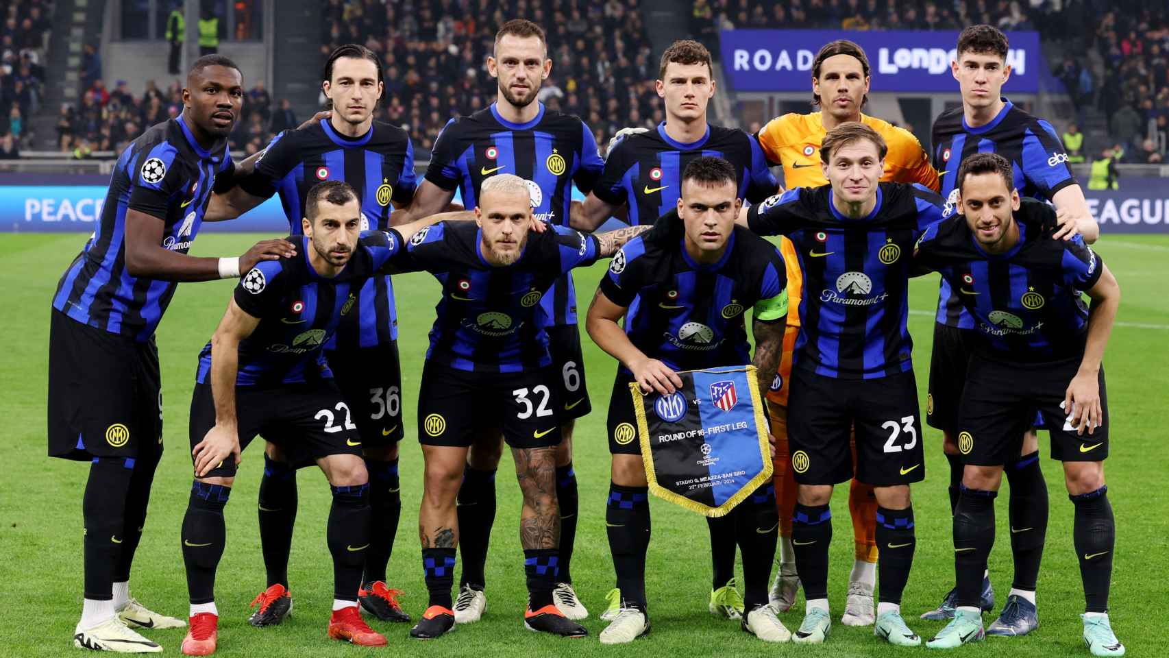 El once inicial del Inter de Milán.