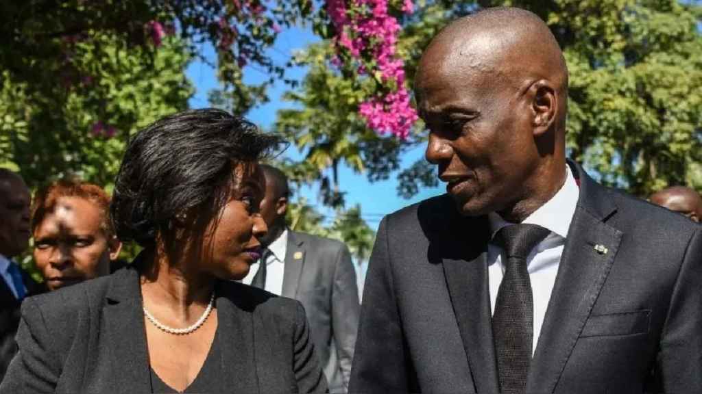 Martine y su marido, Jovenel Moïse, presidente de Haití asesinado en 2021.