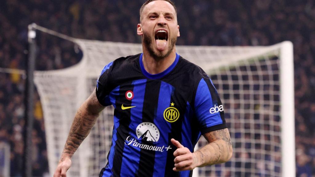 Arnautovic celebra el gol de la victoria.