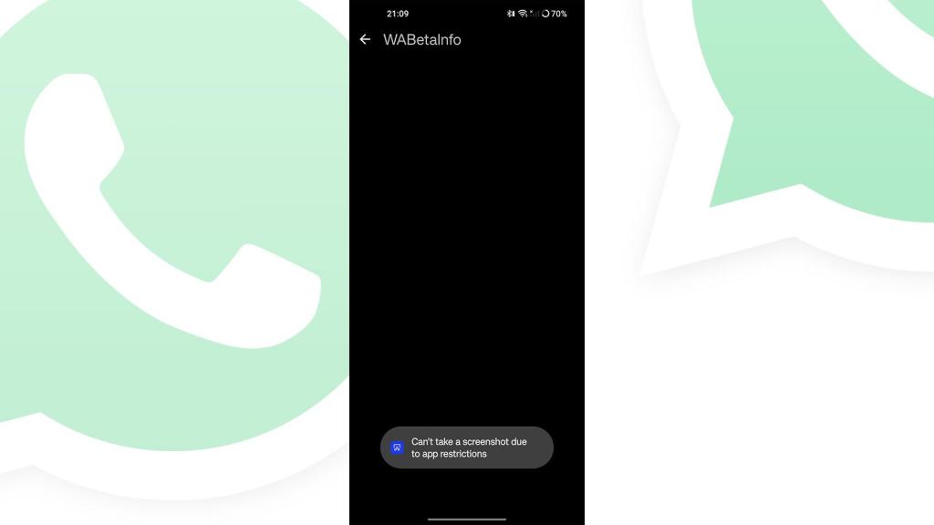 Imagen del aviso de la restricción para realizar una captura de pantalla