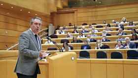 El portavoz del PSOE, Juan Espadas, en una imagen de archivo durante una sesión plenaria en la Cámara Alta.