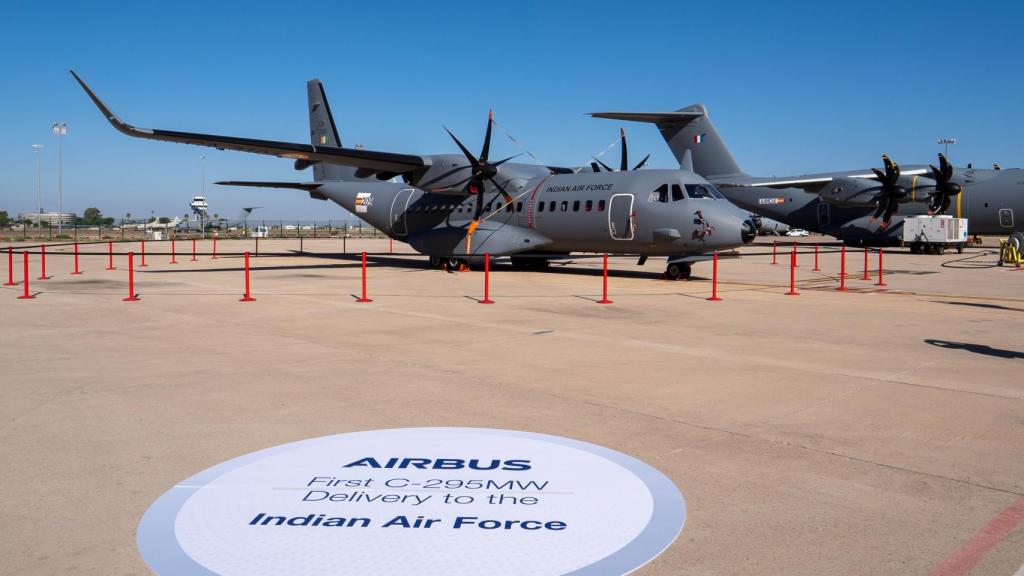 Entrega del primer C295 encargado por la India, en septiembre de 2023 en Sevilla.