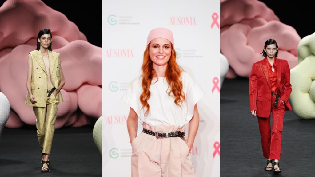 En el medio, Ana Locking junto a dos de sus diseños.