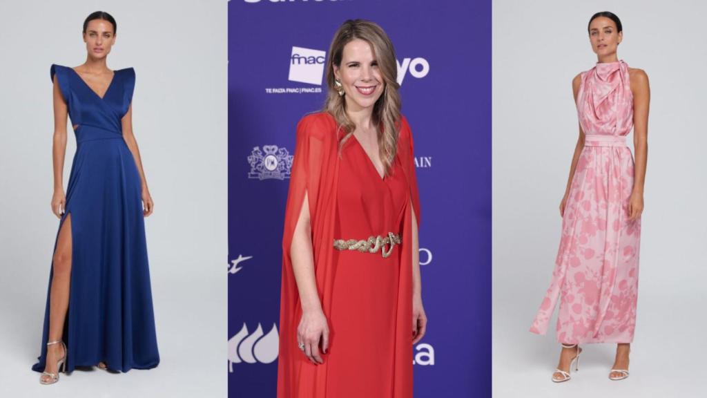 En el medio, Ester Cerdán junto a dos de sus diseños.