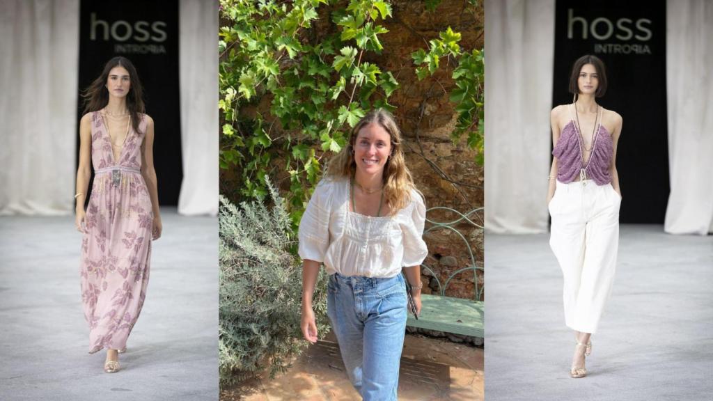 En el medio, Alejandra Valero junto a dos de sus diseños.