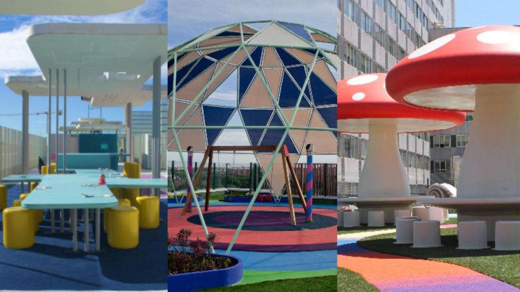 Ejemplos de las azoteas equipadas para el proyecto 'El jardín de mi hospi'.