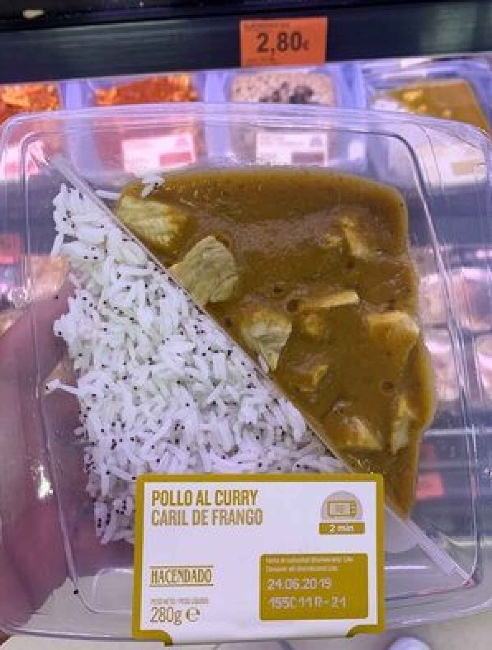 Pollo al curry de Mercadona.