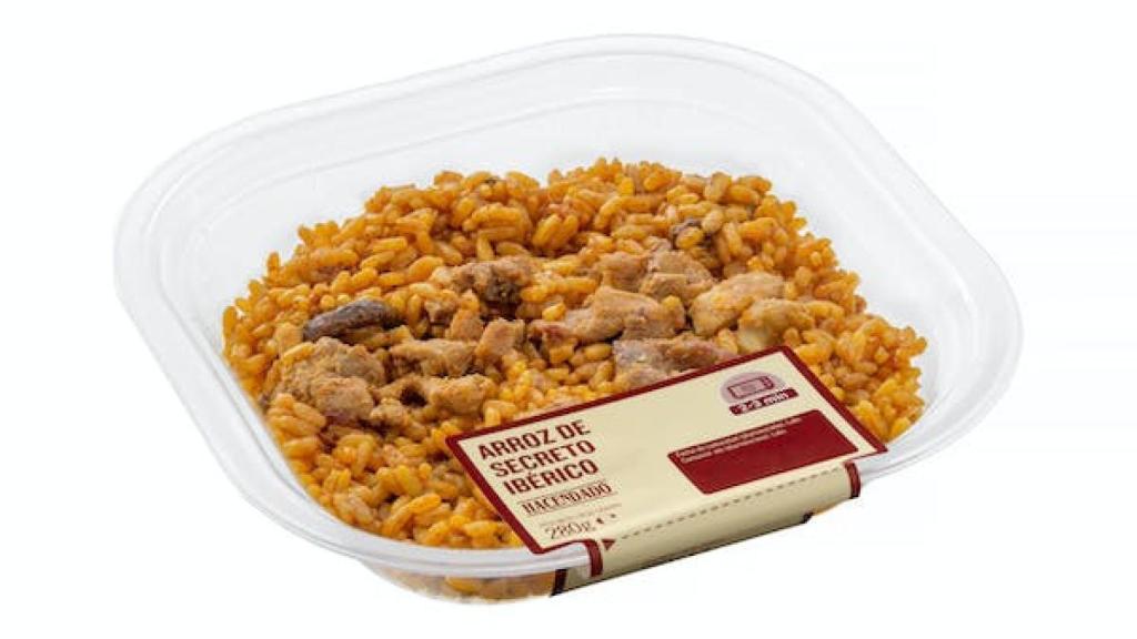 Arroz con secreto ibérico de Mercadona.