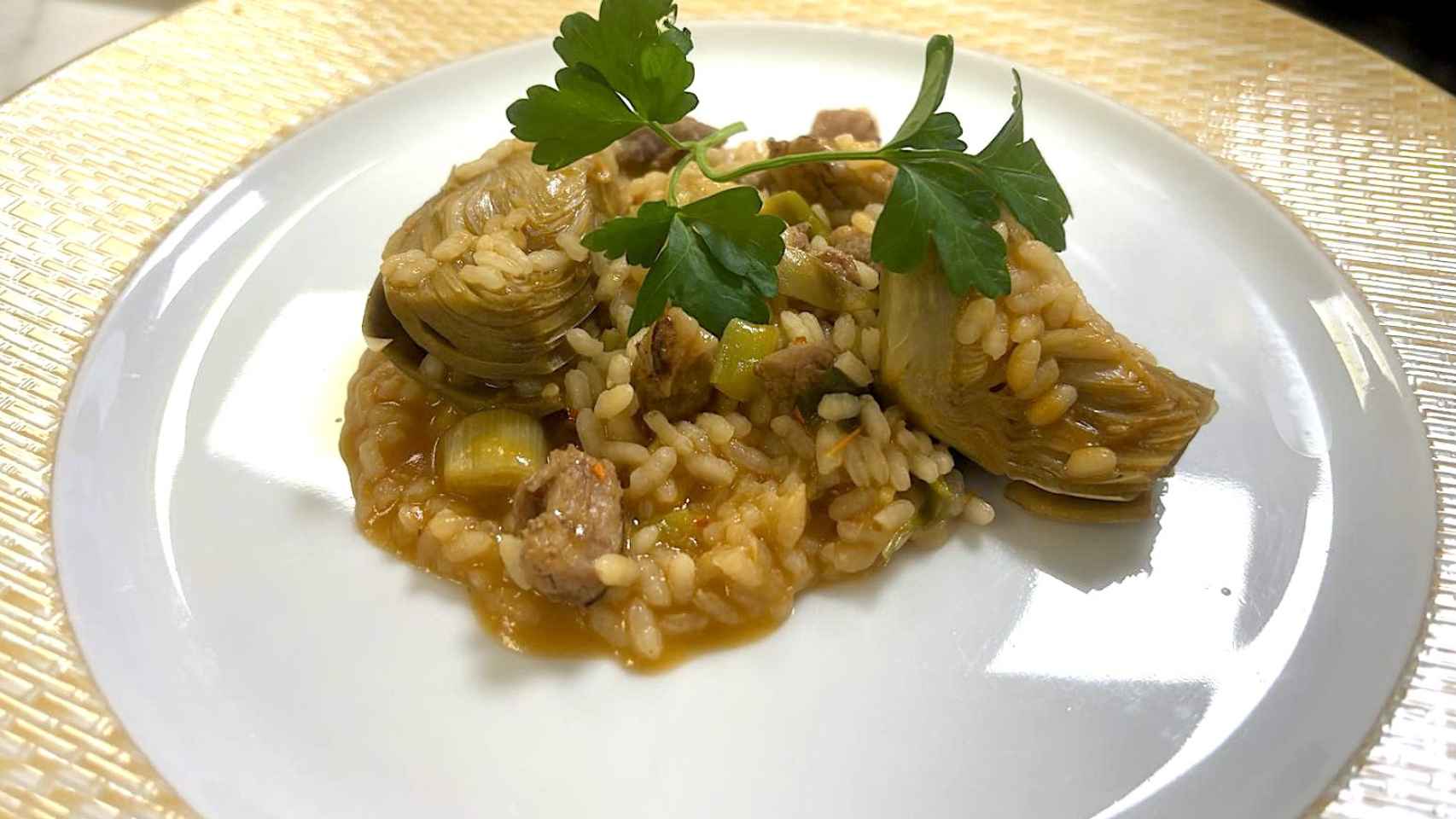El plato cocinado por Óscar Cerdá para la presentación del congreso de Almoradí.