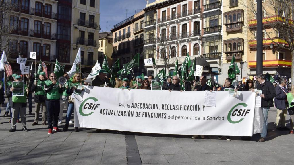 Concentración de CSIF en la Plaza de Zocodover de Toledo.