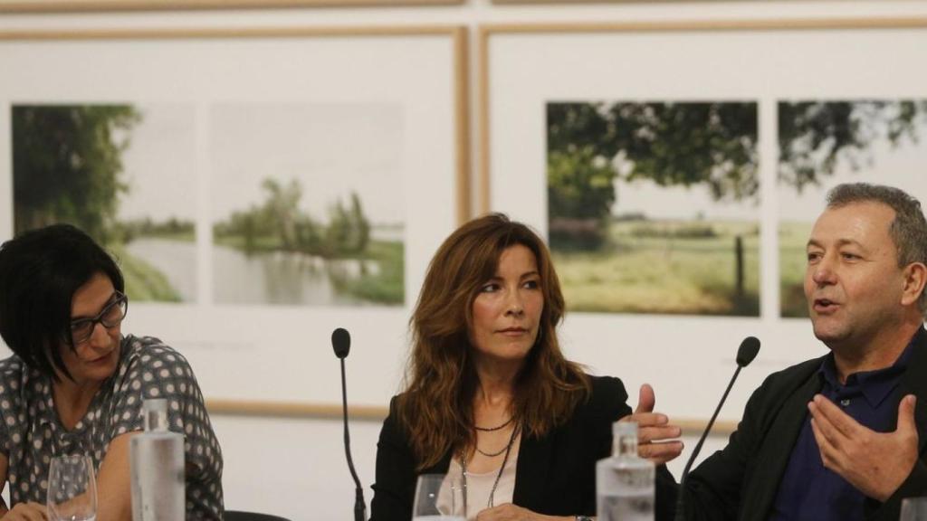 Nuria Enguita y Vicente Todolí en una rueda de prensa de Bombas Gens.