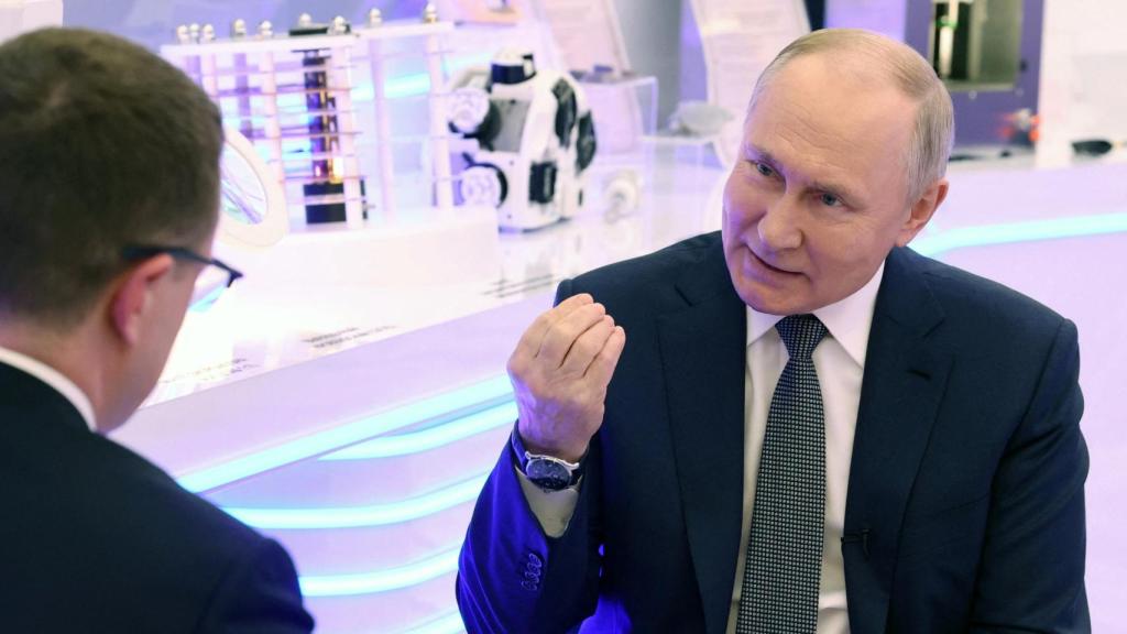 Putin en una entrevista al periodista Pavel Zarubin, el 14 de febrero en Moscú.
