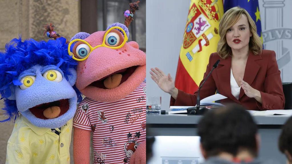 Montaje de 'Los Lunnis' y de Pilar Alegría.