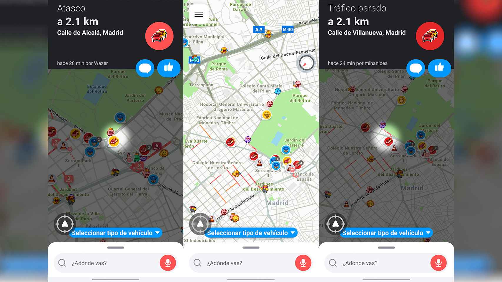 Waze informa en tiempo real de las congestiones de tráfico