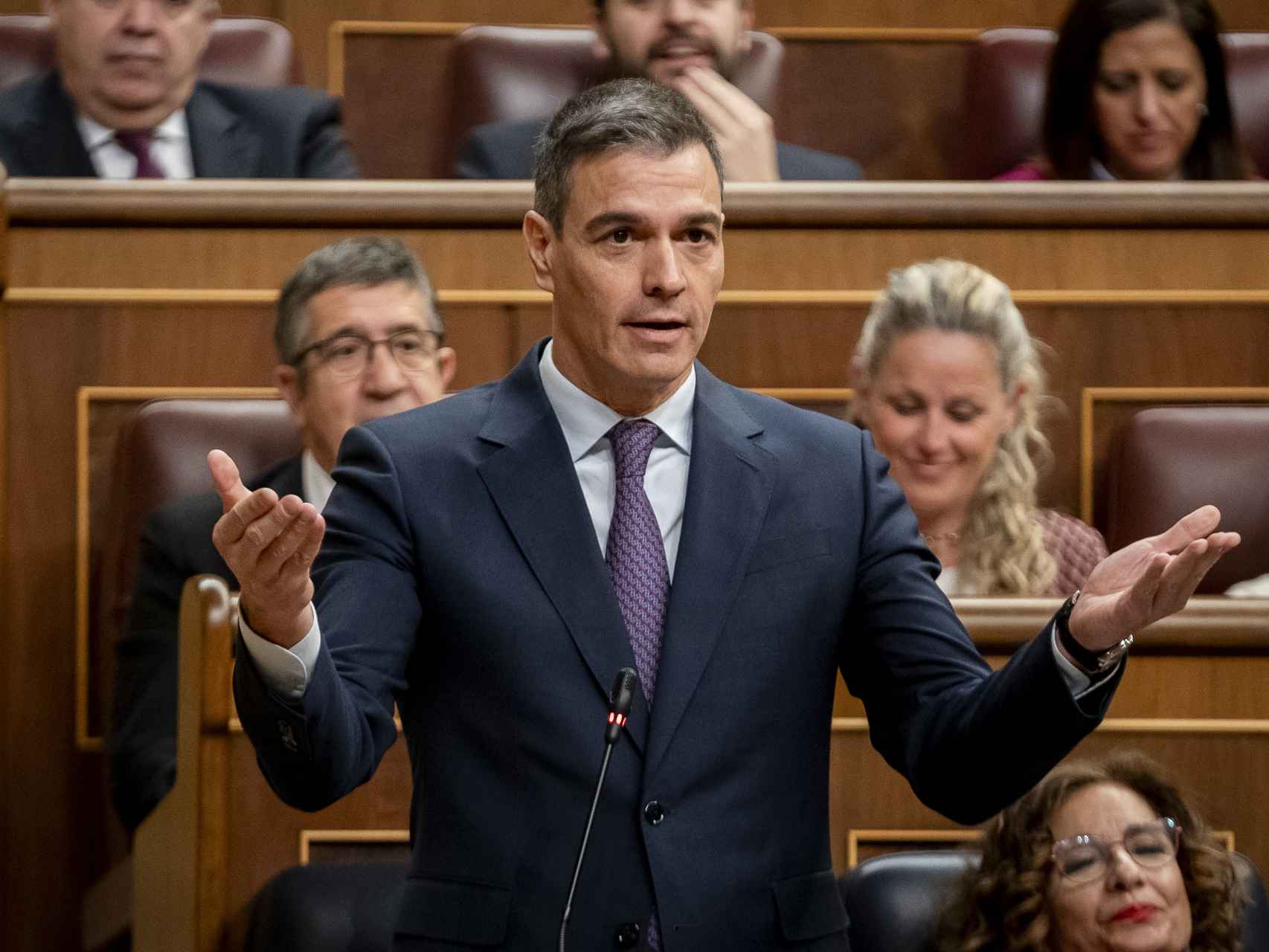Pedro Sánchez, este miércoles en el Congreso de los Diputados.