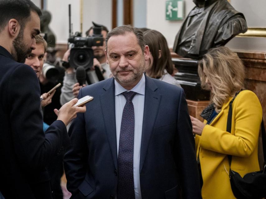 El exministro de Transportes, José Luis Ábalos, este miércoles en el Congreso.