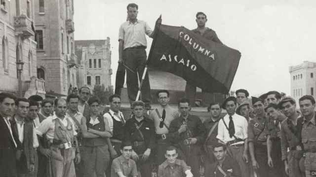 Milicianos anarquistas en el frente de Aragón en 1936