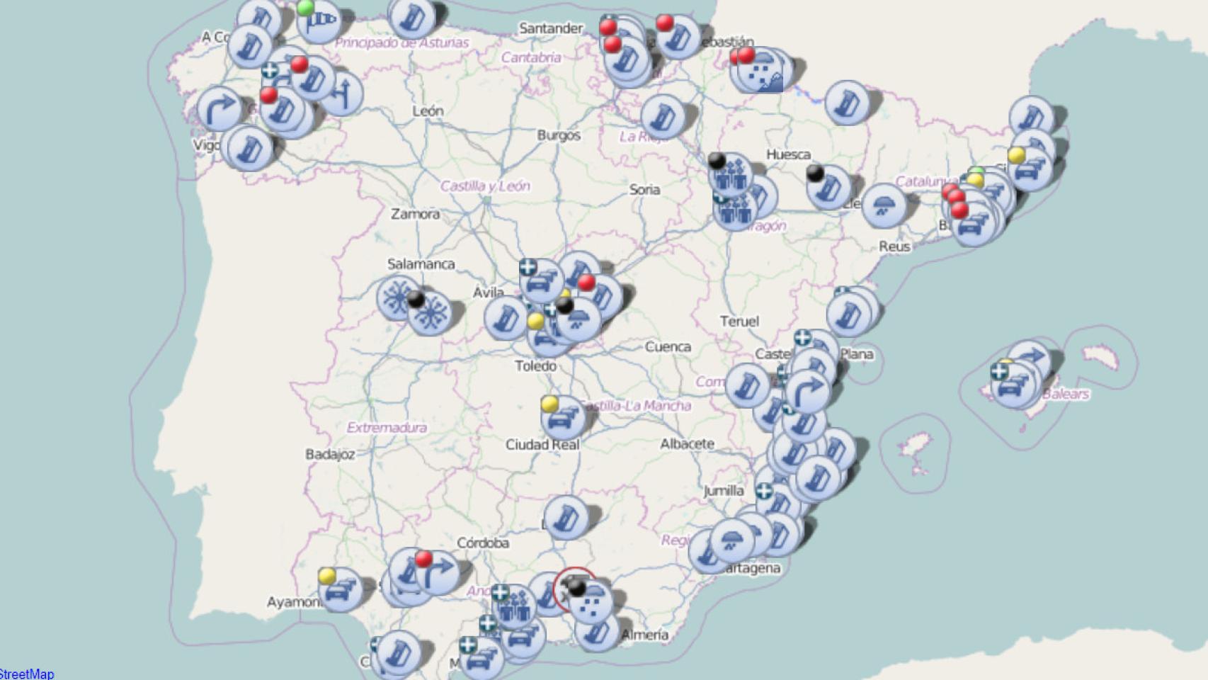 TRACTORADA EN ESPAÑA  Retenciones agrícolas: con este mapa de la DGT  puedes consultar dónde están todas