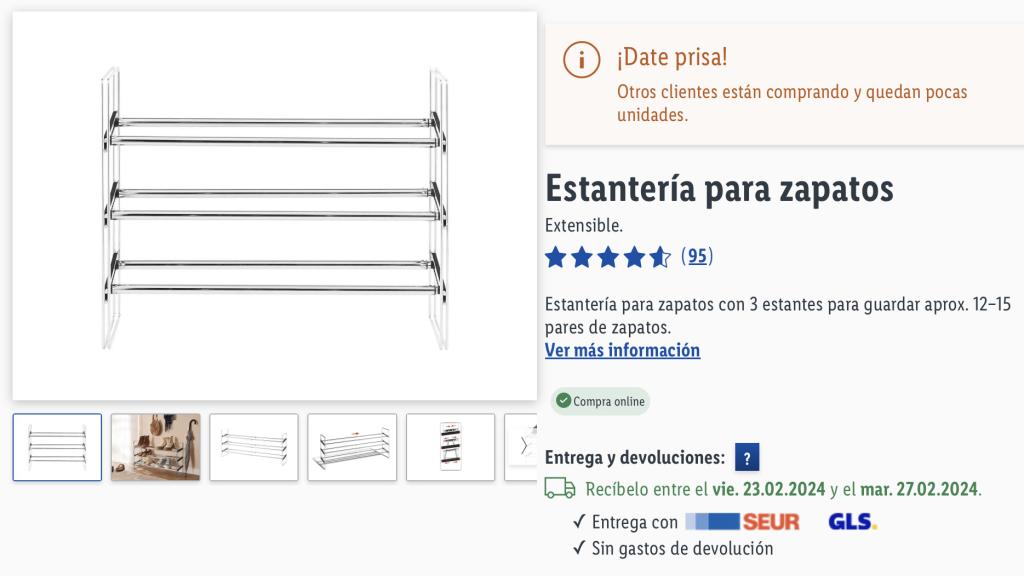 Estantería para zapatos.