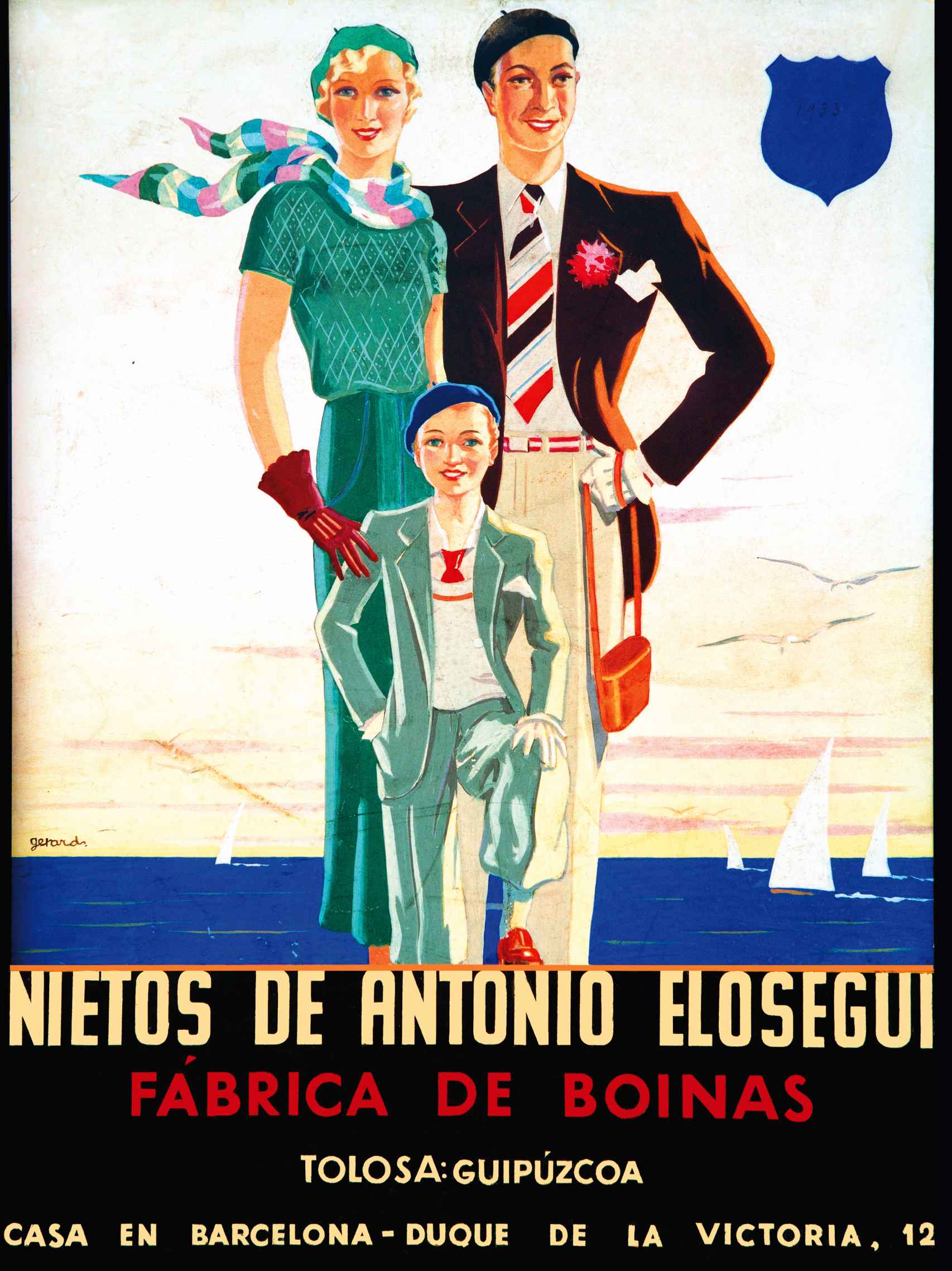Dibujo de propaganda de la segunda generación de  Boinas Elósegui.