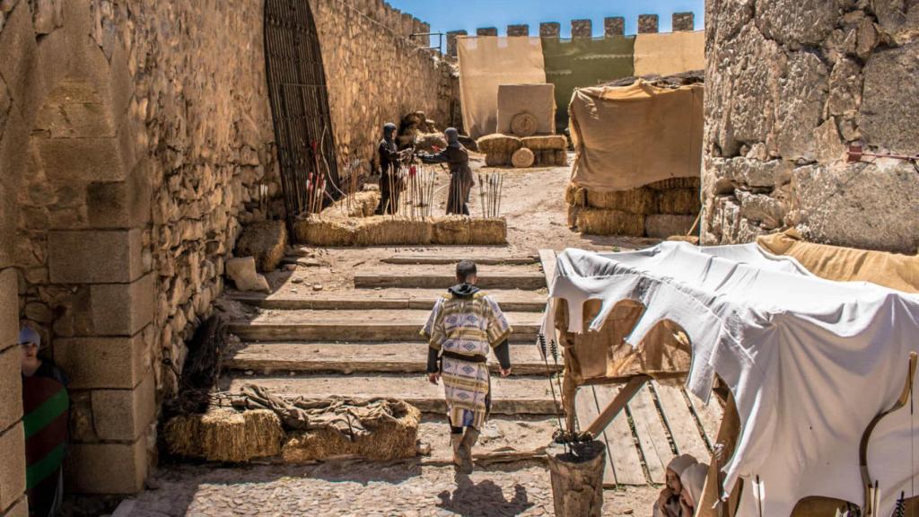 Interior del castillo durante una recreación de la batalla de Consuegra