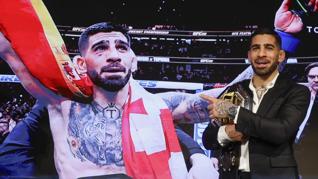 Ilia Topuria, en su rueda de prensa.