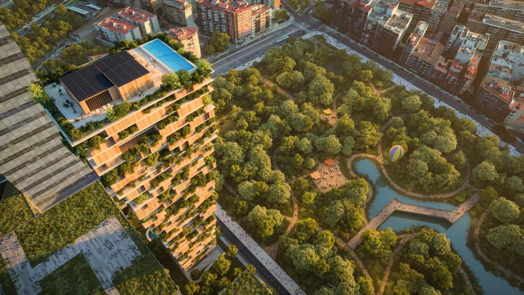 Vistas del parque desde una de las torres de Urbania.