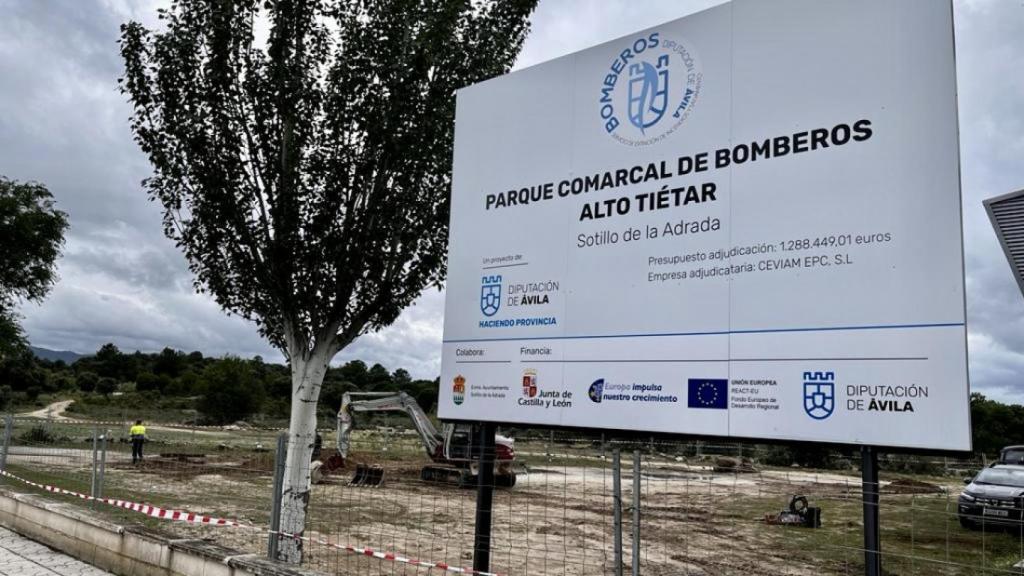 Imagen de uno de los nuevos parques comarcales de bomberos de Ávila en construcción