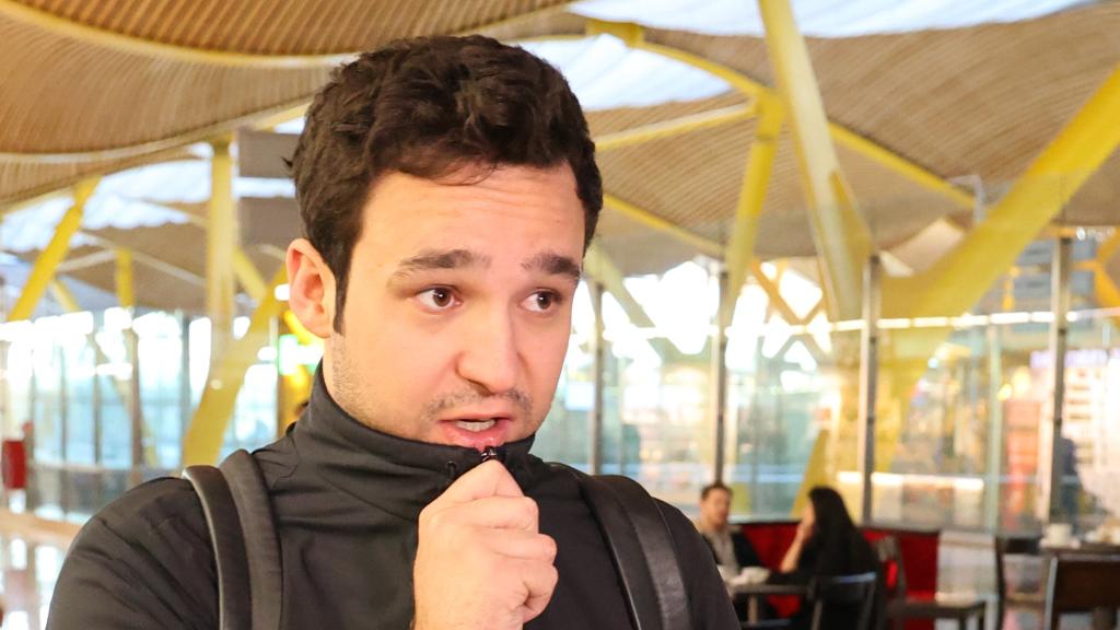 Froilán, en el Aeropuerto de Madrid.