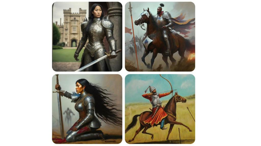 Imágenes de un caballero medieval creadas por Gemini de Google