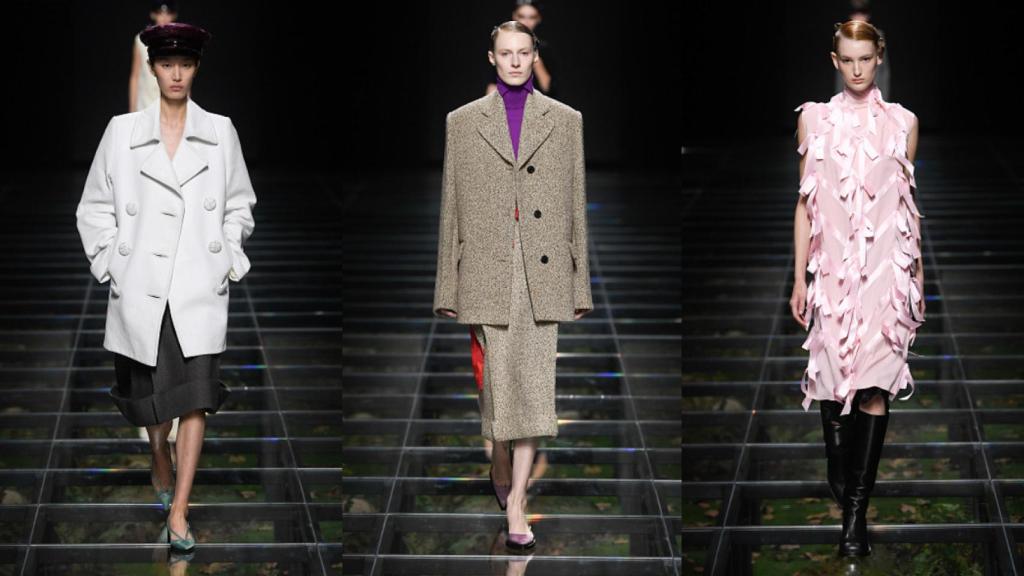 Detalle del desfile de Prada.