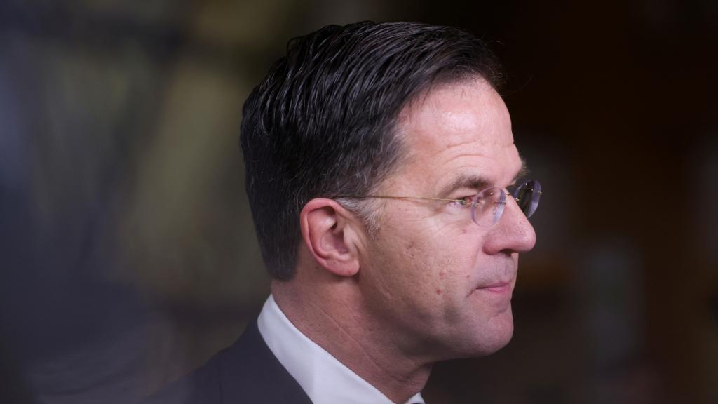 Rutte, en una cumbre de la Unión Europea en Bruselas el 1 de febrero de 2024.