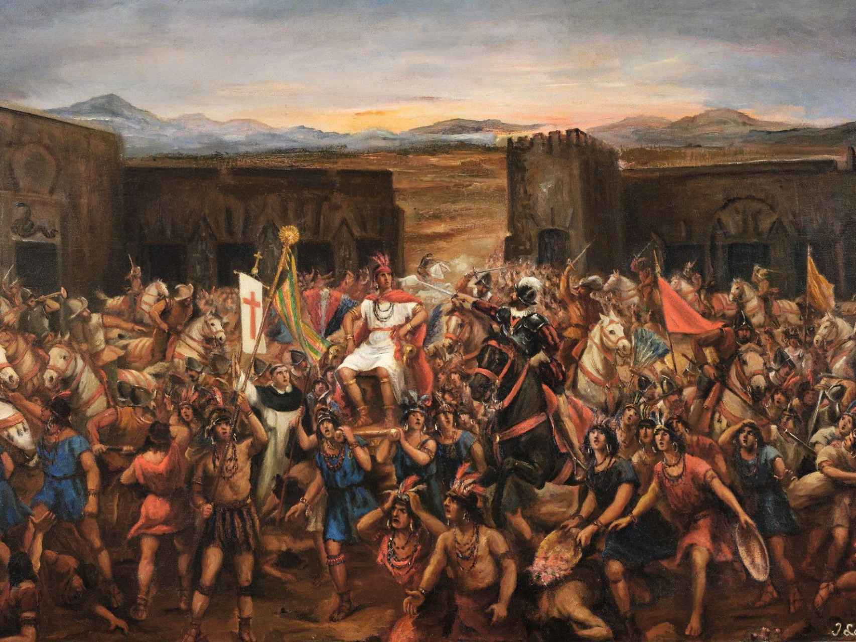 La captura de Atahualpa, de Juan Lepiani.