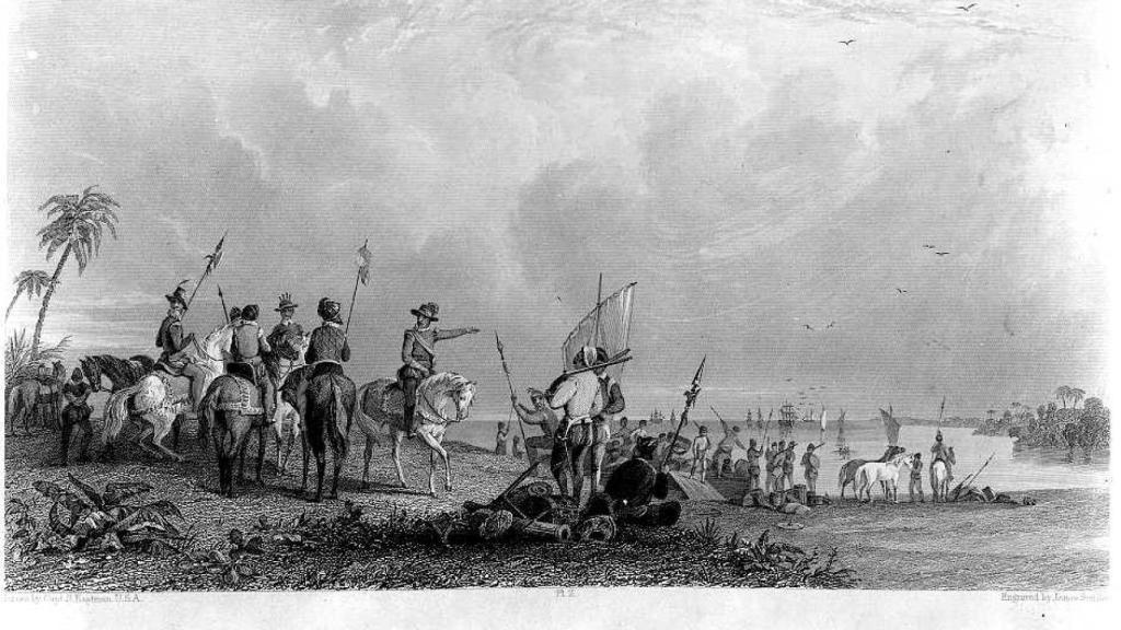 Llegada a la bahía de Tampa, de James Smillie.