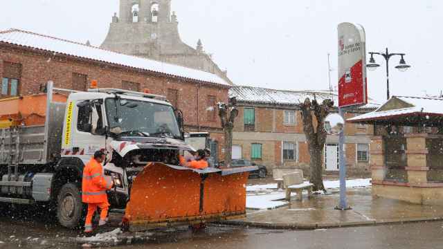 Una nevada en el municipio palentino de Amusco.