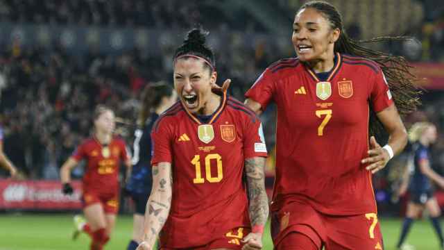 Jenni Hermoso celebra su gol contra Países Bajos