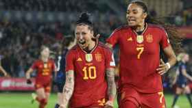 Jenni Hermoso celebra su gol contra Países Bajos