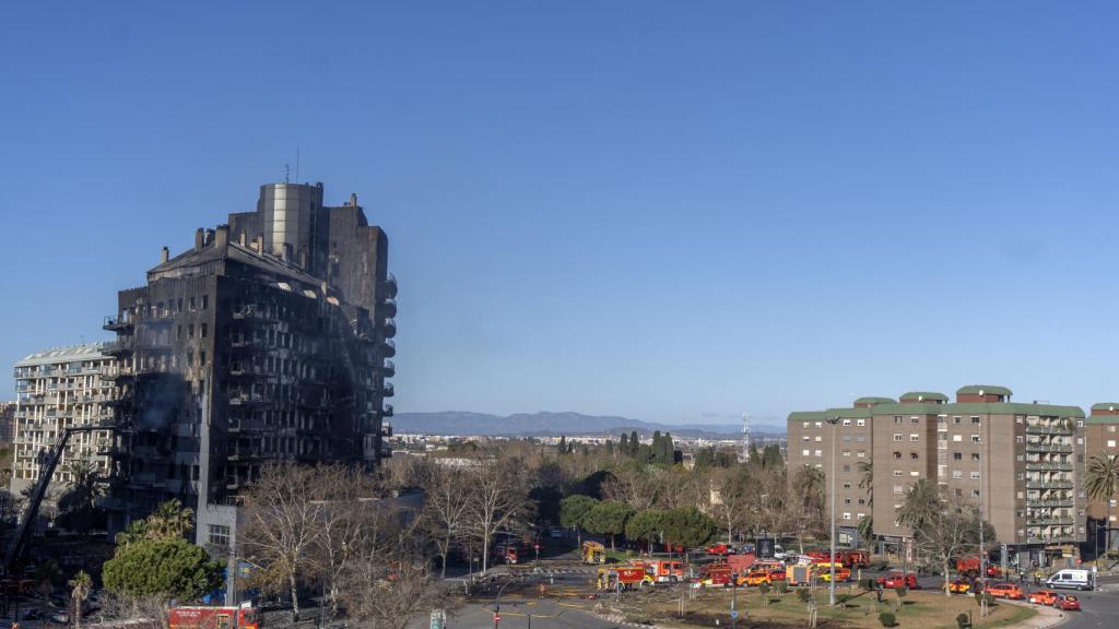Imagen del edificio que se incendió en Valencia el pasado mes de febrero.
