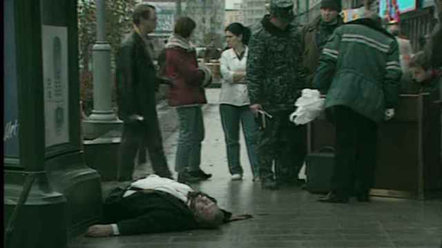 Cadáver de Valentín Tsvetkov tras ser asesinado.