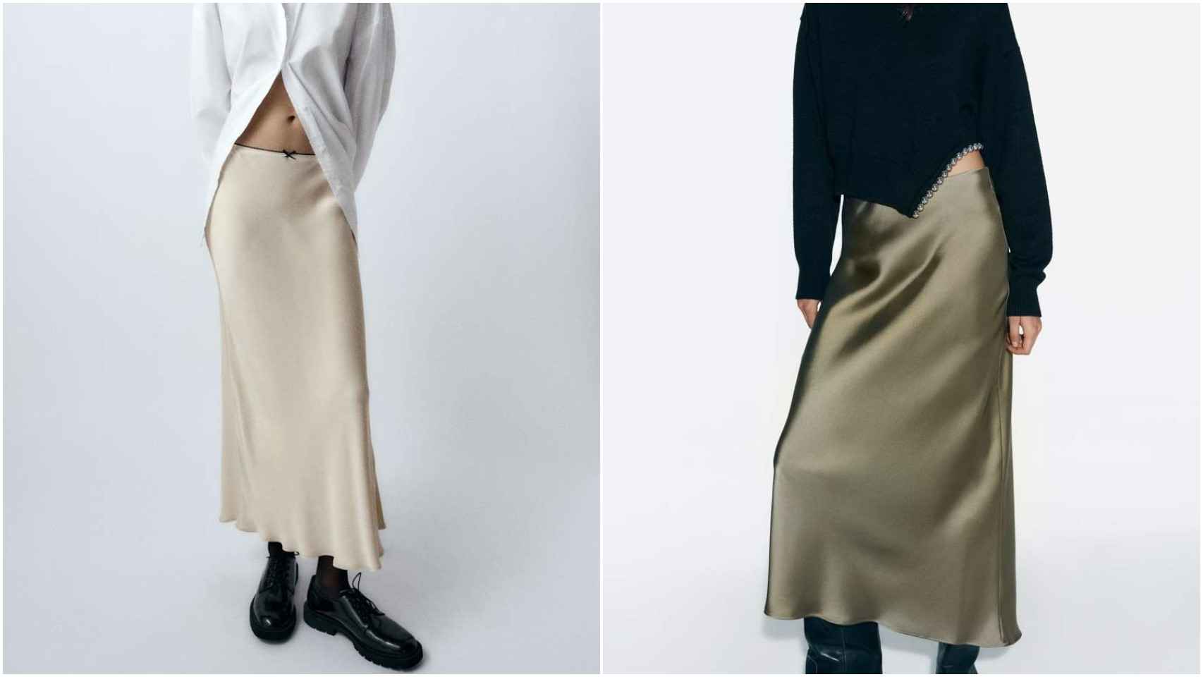 Las faldas satinadas más favorecedoras de Zara y que mejor sientan a las mayores de 50 años.