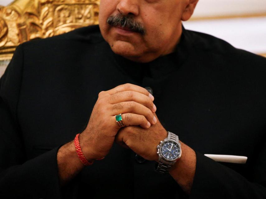 Nicolás Maduro, en su recepción del ministro de Exterior ruso, Serguéi Lavrov.