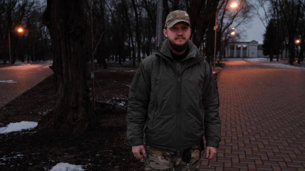 El comandante Kozlov, en Kramatorst, donde se desplazó para realizar la entrevista.