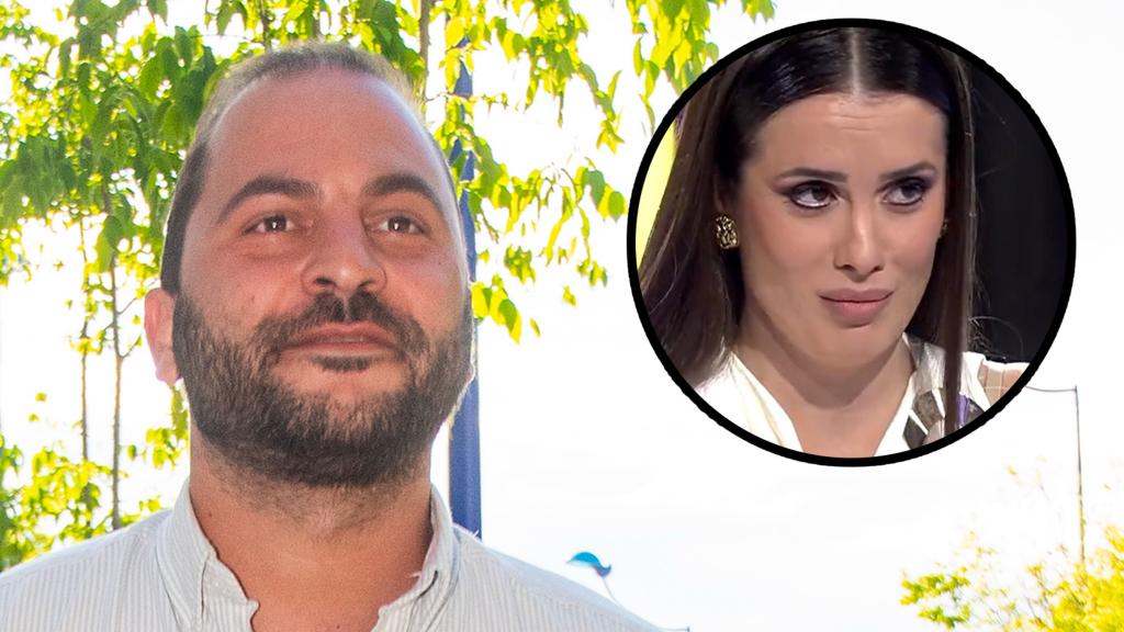 Antonio Tejado junto a su expareja Candela Acevedo en un fotomontaje de EL ESPAÑOL.