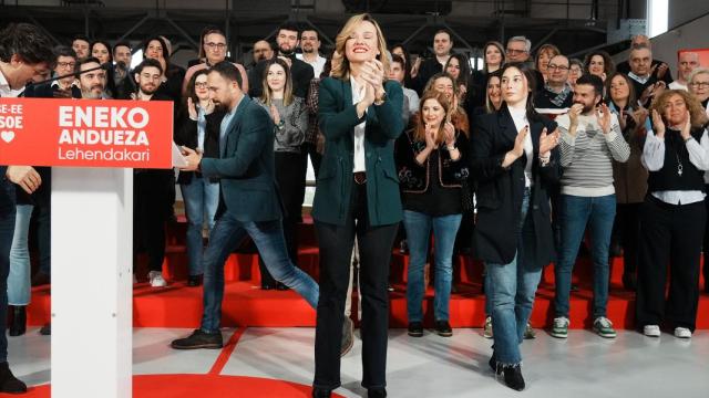 Pilar Alegría en el acto del PSE-EE en Barakaldo