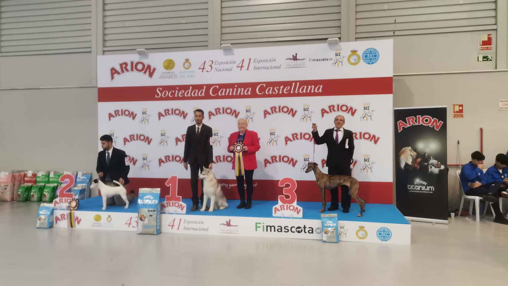 Los tres mejores cachorros de la 43 exposición nacional y 41 exposición internacional canina celebradas en la Feria de Valladolid