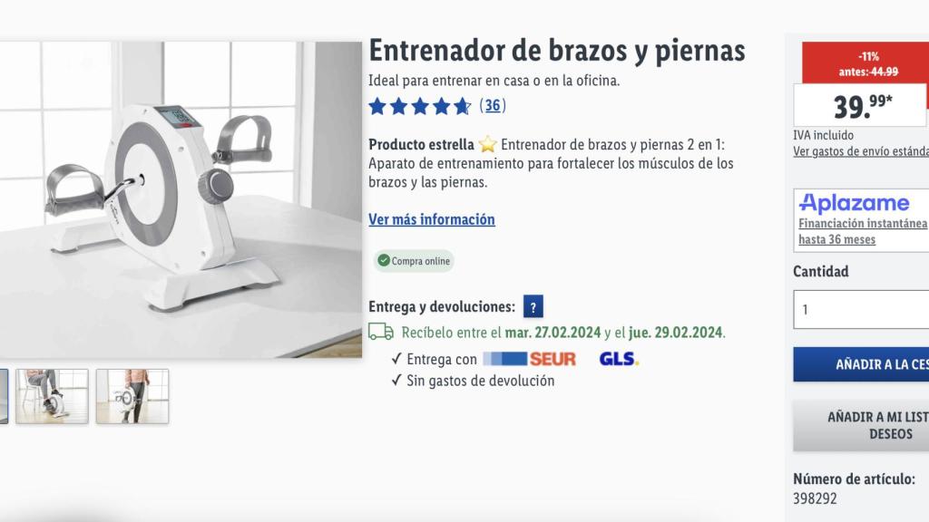 Entrenador brazos y piernas.